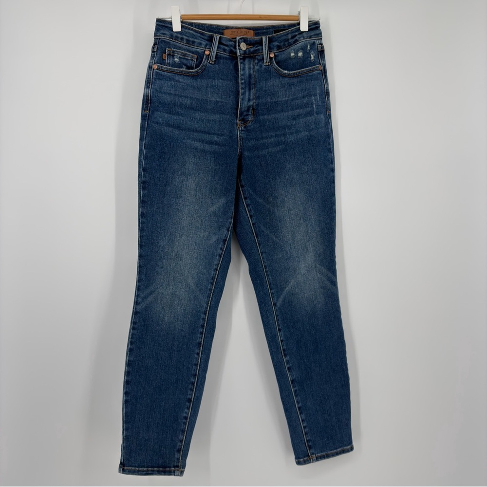 Judy Blue‎ Slim Fit Jeans Size 5/27 Distressed Stretch Mid Rise Denim